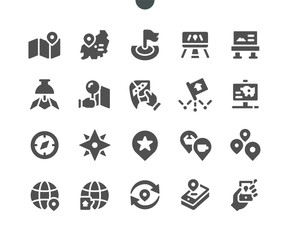 Poster - Location Well-crafted Pixel Perfect Vector Solid Icons 30 2x Grid for Web Graphics and Apps. Simple Minimal Pictogram