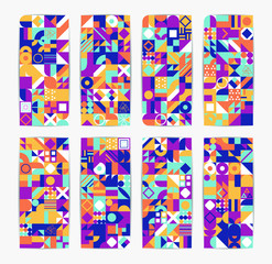 Sticker - Modern vector abstract geometric pattern with different shapes.  Abstract texture background for cover poster, banner, brochure