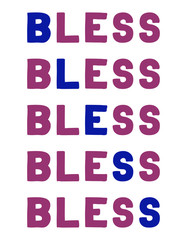 Poster - Bless Colorful isolated vector saying