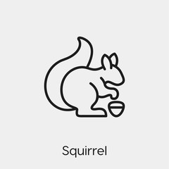 Poster - squirrel icon vector. Linear style sign for mobile concept and web design. squirrel symbol illustration. Pixel vector graphics - Vector. 