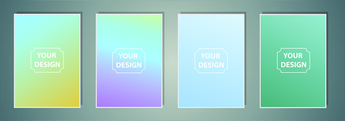 Poster - Set of abstract vector gradient backgrounds. Colorful texture for your design. Mobile app template