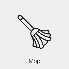 Poster - mop icon vector sign symbol