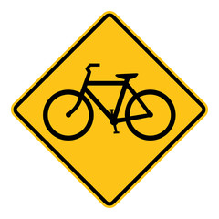 Wall Mural - Bicycle Crossing Road Sign Clipart