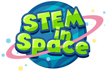 Wall Mural - Sticker template for word stem in space