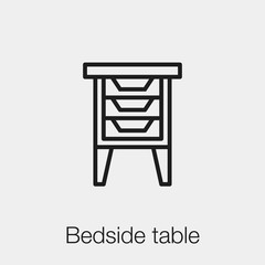 Poster - bedside table icon vector sign symbol