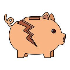 Poster - piggy bank broken isolated icon vector illustration design