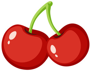 red cherries on white background