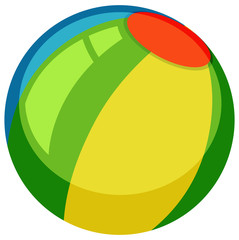 Sticker - Colorful beach ball on white background