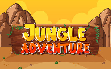 Wall Mural - forest scene with word jungle adventure background