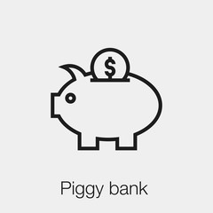 Poster - piggy bank icon vector sign symbol
