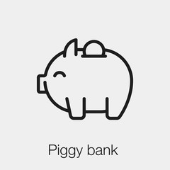 Poster - piggy bank icon vector sign symbol