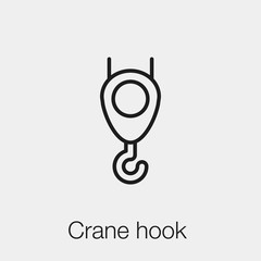Poster - crane hook icon vector sign symbol