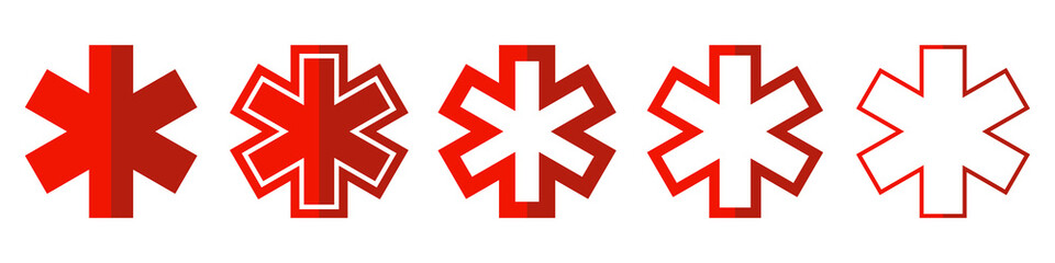 Wall Mural - medical cross vector icons set.