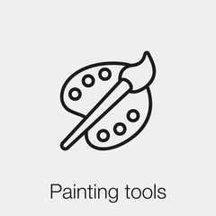 Poster - painting tools icon vector. Linear style sign for mobile concept and web design. painting tools symbol illustration. Pixel vector graphics - Vector.	