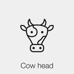Poster - cow head icon vector. Linear style sign for mobile concept and web design. cow head symbol illustration. Pixel vector graphics - Vector.