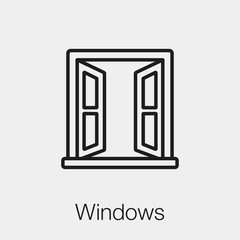 Poster - windows icon vector sign symbol