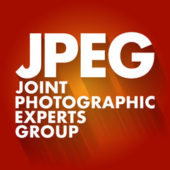 Fototapete - jpeg - joint photographic experts group acronym, concept background