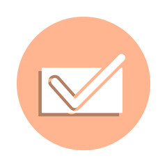 Poster - Sign checked badge icon. Simple glyph, flat vector of web icons for ui and ux, website or mobile application