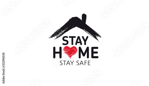Fotografía Stay home stay safe doodle illustration