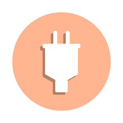 Poster - European plug badge icon. Simple glyph, flat vector of web icons for ui and ux, website or mobile application