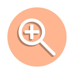 Poster - Magnifier tool badge icon. Simple glyph, flat vector of web icons for ui and ux, website or mobile application