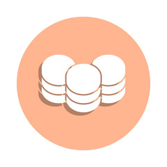 Poster - Stacks of coins badge icon. Simple glyph, flat vector of web icons for ui and ux, website or mobile application