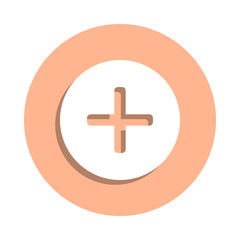 Poster - Add badge icon. Simple glyph, flat vector of web icons for ui and ux, website or mobile application