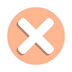 Poster - Delete cross badge icon. Simple glyph, flat vector of web icons for ui and ux, website or mobile application