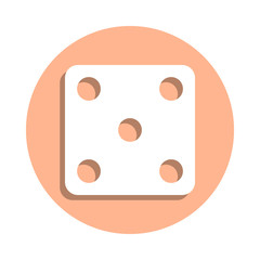 Poster - Dice badge icon. Simple glyph, flat vector of web icons for ui and ux, website or mobile application