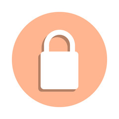 Poster - Locked badge icon. Simple glyph, flat vector of web icons for ui and ux, website or mobile application
