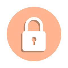 Poster - Locked padlock badge icon. Simple glyph, flat vector of web icons for ui and ux, website or mobile application