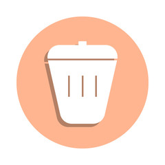 Poster - Rubbish bin badge icon. Simple glyph, flat vector of web icons for ui and ux, website or mobile application