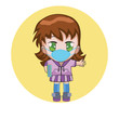 © margolana - Chibi girl wearing a surgical mask.