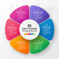 Business infographic template with 6 options,Vector illustration.