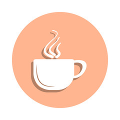 Poster - A cup of coffee badge icon. Simple glyph, flat vector of drink icons for ui and ux, website or mobile application