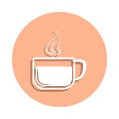 Poster - A cup of tea badge icon. Simple glyph, flat vector of drink icons for ui and ux, website or mobile application