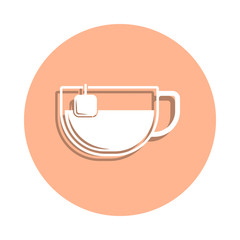 Poster - A cup of tea badge icon. Simple glyph, flat vector of drink icons for ui and ux, website or mobile application