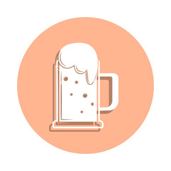 Poster - Beer in a mug badge icon. Simple glyph, flat vector of drink icons for ui and ux, website or mobile application