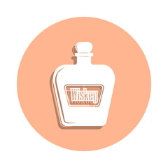 Poster - Whiskey bottle badge icon. Simple glyph, flat vector of drink icons for ui and ux, website or mobile application