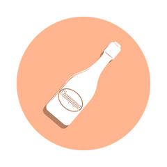 Poster - A bottle of champagne badge icon. Simple glyph, flat vector of drink icons for ui and ux, website or mobile application
