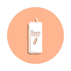 Poster - Beer in a metal jar badge icon. Simple glyph, flat vector of drink icons for ui and ux, website or mobile application