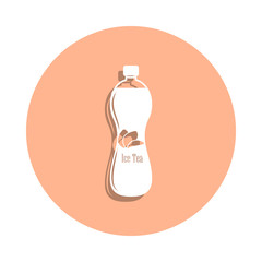 Poster - Cold tea in a bottle badge icon. Simple glyph, flat vector of drink icons for ui and ux, website or mobile application