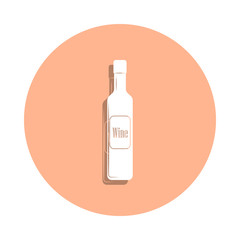 Poster - A bottle of wine badge icon. Simple glyph, flat vector of drink icons for ui and ux, website or mobile application