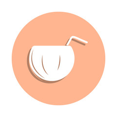 Poster - Tropical cocktail badge icon. Simple glyph, flat vector of drink icons for ui and ux, website or mobile application