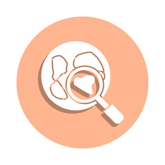 Poster - Global search, earth badge icon. Simple glyph, flat vector of ecology icons for ui and ux, website or mobile application
