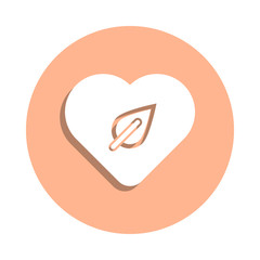 Poster - Green, heart badge icon. Simple glyph, flat vector of ecology icons for ui and ux, website or mobile application