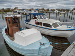 Wall Mural - Stauning very small harbor by Ringkoebing fjord, Denmark