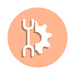 Poster - Key and mechanism badge icon. Simple glyph, flat vector of engineering icons for ui and ux, website or mobile application