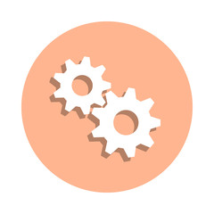 Poster - Mechanism badge icon. Simple glyph, flat vector of engineering icons for ui and ux, website or mobile application