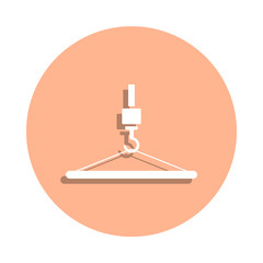 Poster - Crane and cargo badge icon. Simple glyph, flat vector of engineering icons for ui and ux, website or mobile application